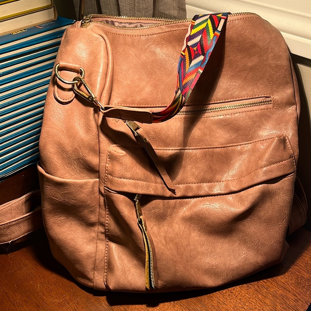 Pink Brielle convertible backpack/cross body